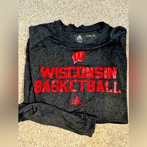 Mens XL adidias wisconsin badger long sleeve dry fit
